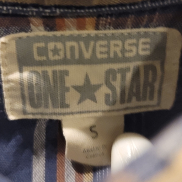 Converse One Star Flannel Shirt - Blue- Size Small - Picture 3 of 3